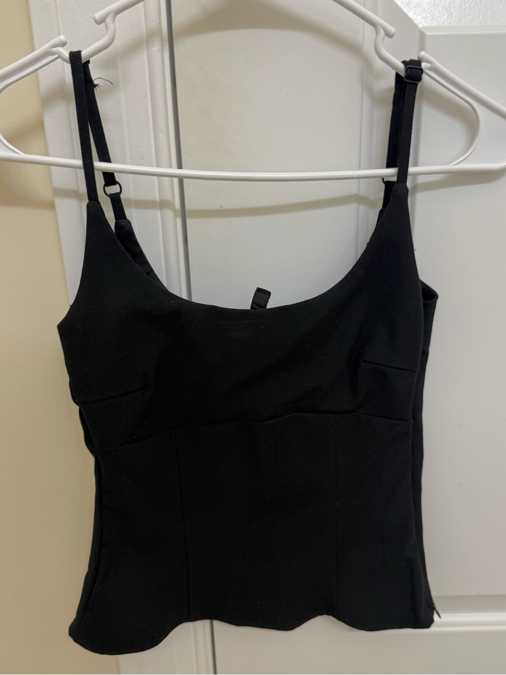 Divided Black Adjustable-Strap Tank Top- Size S- Never Worn